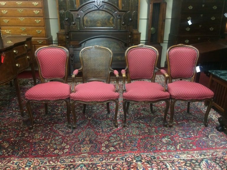 Vintage French Style Chairs, Set of Four Chairs, French Country Chairs