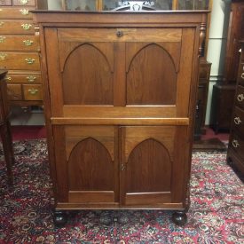 Antique Gothic Secretary Desk, Secretaire Abattant, Victorian Desk