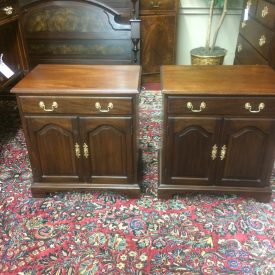 Vintage Nightstands, Henkel Harris Furniture, Mahogany Nightstands The Pair