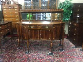 Antique Federal Style Sideboard, Annesly Furniture Co Buffet with Mirror, Mahogany Inlaid Server