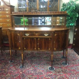 Antique Federal Style Sideboard, Annesly Furniture Co Buffet with Mirror, Mahogany Inlaid Server