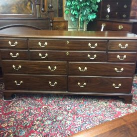 Vintage Dresser, Henkel Harris Furniture, Mahogany Ten Drawer Dresser