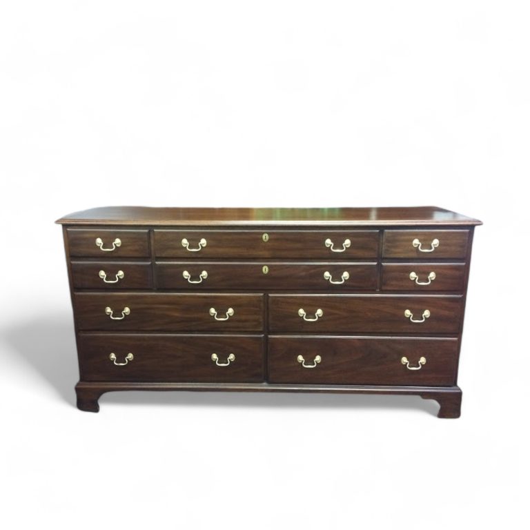 Vintage Dresser, Henkel Harris Furniture, Mahogany Ten Drawer Dresser