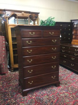 Vintage Chest of Drawers, Mahogany Tall Dresser, Henkel Harris Furniture