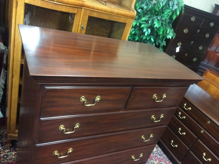 Vintage Chest of Drawers, Mahogany Tall Dresser, Henkel Harris Furniture