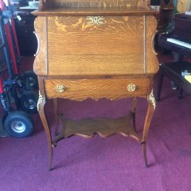 Antique Oak Secretary Desk, Victorian Desk, French Style Secretary Desk