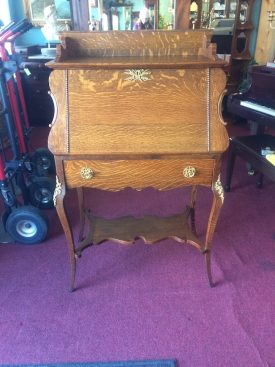 Antique Oak Secretary Desk, Victorian Desk, French Style Secretary Desk