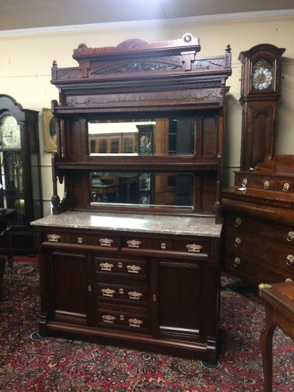 Antique Victorian Sideboard Buffet, Antique Buffet, Marble Top Buffet