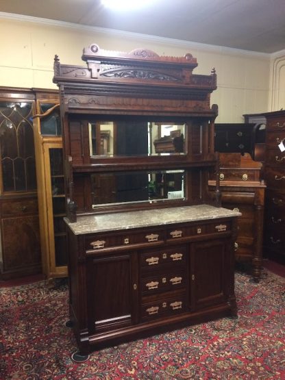 Antique Victorian Sideboard Buffet, Antique Buffet, Marble Top Buffet