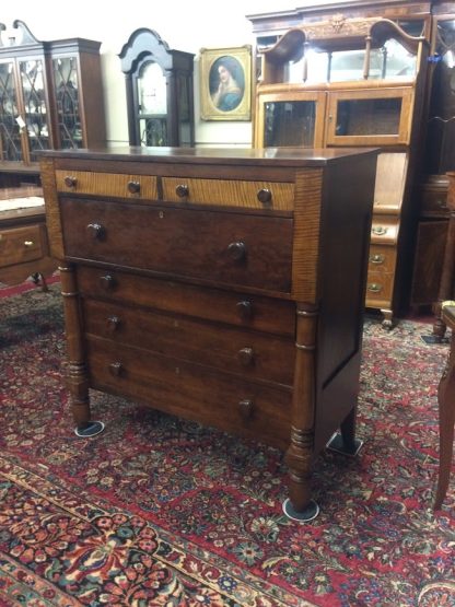 Antique Chest of Drawers, Empire Chest of Drawers, Tiger Maple and Cherry Dresser