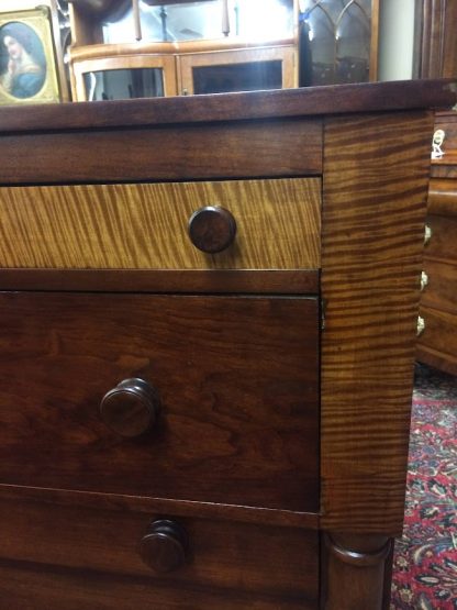 Antique Chest of Drawers, Empire Chest of Drawers, Tiger Maple and Cherry Dresser