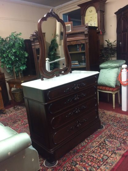 Antique Dresser with Mirror, Victorian Dresser with Marble Top