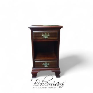 Vintage Mahogany Nightstand, Two Drawer End Table