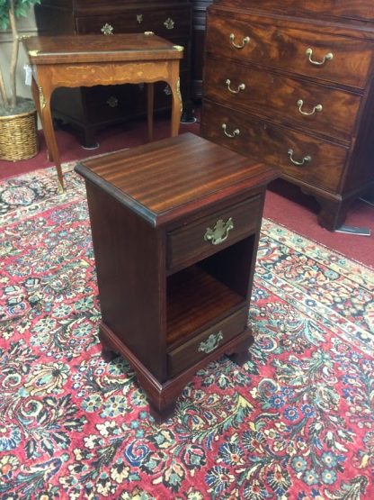 Vintage Mahogany Nightstand, Two Drawer End Table