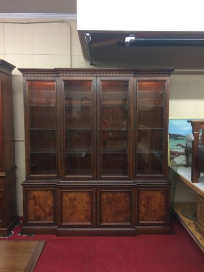 Vintage China Cabinet, Breakfront, American Masterpiece by Hickory Furniture