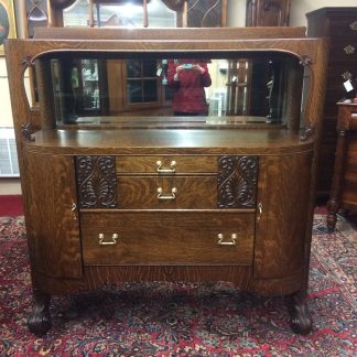 Art Nouveau Buffet, Oak Buffet, Unusual Antique Sideboard