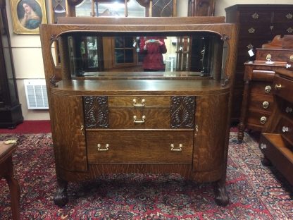 Art Nouveau Buffet, Oak Buffet, Unusual Antique Sideboard