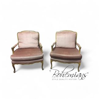 Vintage French Style Chairs, Bergere Chairs, Baker Furniture, The Pair