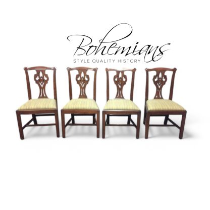 Henkel Harris Dining Chairs, Vintage Dining Chairs, Set of Four, Solid Cherry, Chippendale Style