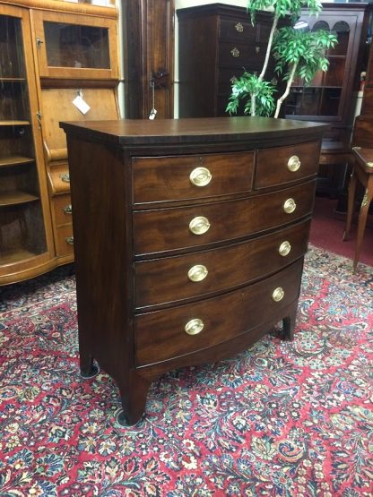 Antique Dresser, Two Over Three Chest of Drawers, Bowed Front Chest - Image 2