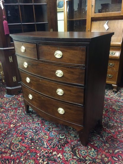 Antique Dresser, Two Over Three Chest of Drawers, Bowed Front Chest - Image 3