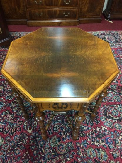 Antique Center Table, Walnut Center Table, Unique Octogan Table