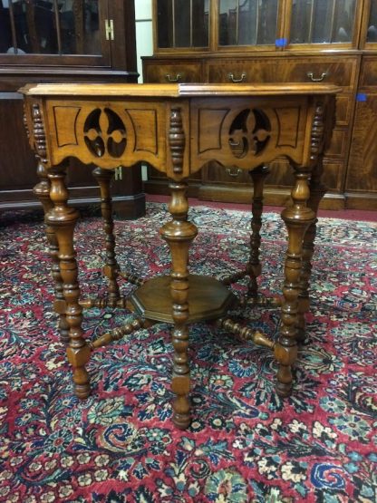 Antique Center Table, Walnut Center Table, Unique Octogan Table