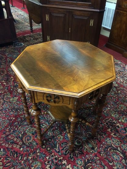 Antique Center Table, Walnut Center Table, Unique Octogan Table - Image 7