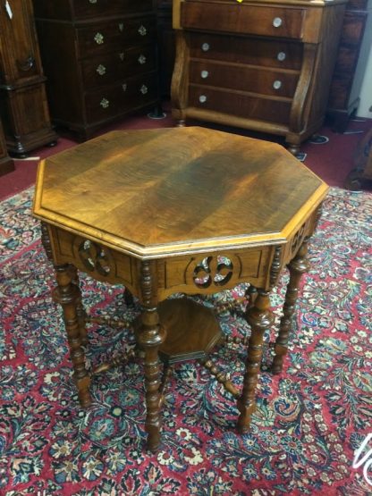 Antique Center Table, Walnut Center Table, Unique Octogan Table - Image 3