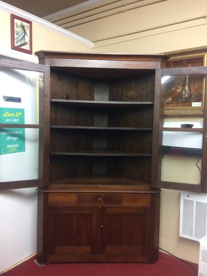 Antique Corner Cabinet, Rustic Corner Cupboard, Early American Cabinet - Image 2