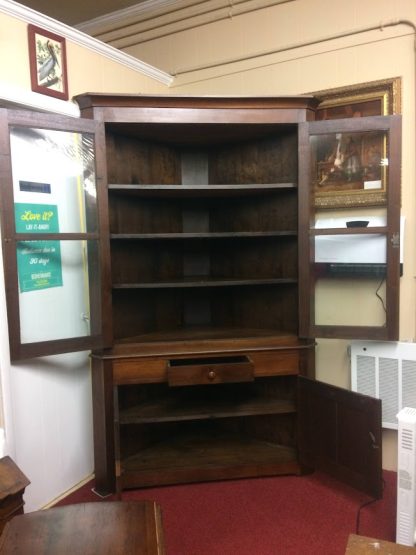 Antique Corner Cabinet, Rustic Corner Cupboard, Early American Cabinet - Image 4