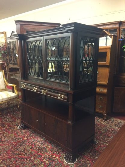 Antique Crystal Cabinet, Antique China Cabinet, Empire Revival Cabinet - Image 3