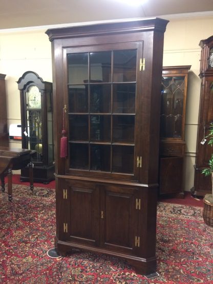 Vintage Corner Cabinet, Henkel Harris Furniture, Mahogany Corner Cupboard