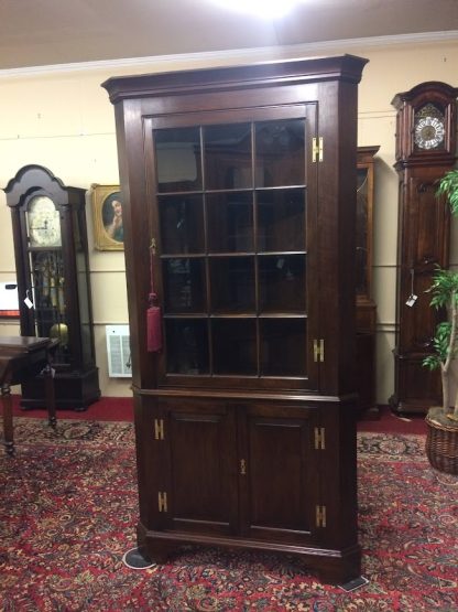 Vintage Corner Cabinet, Henkel Harris Furniture, Mahogany Corner Cupboard