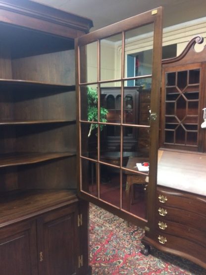 Vintage Corner Cabinet, Henkel Harris Furniture, Mahogany Corner Cupboard