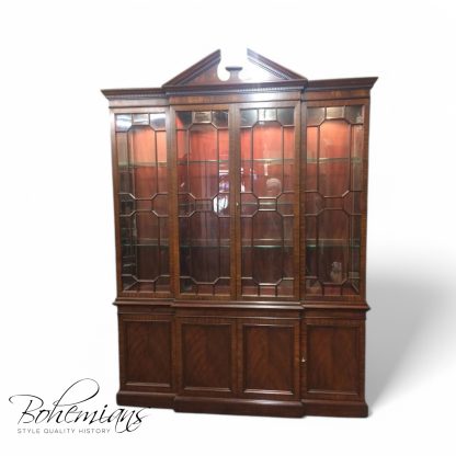 Henkel Harris Breakfront, Vintage China Cabinet, Georgian Style China Cabinet