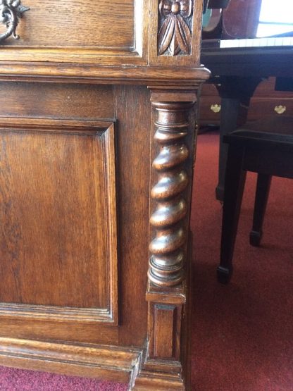 Antique Marble Top Buffet, Oak Buffet with Marble Top - Image 8