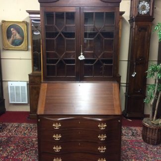 Vintage Secretary Desk with Bookcase Top, Mahogany Secretary Desk