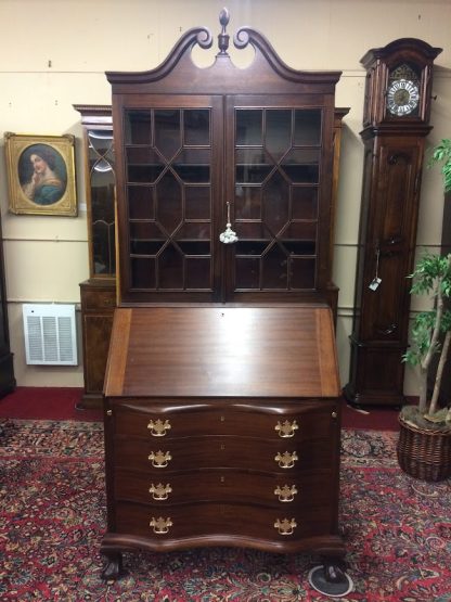 Vintage Secretary Desk with Bookcase Top, Mahogany Secretary Desk