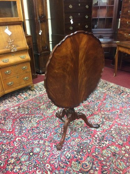 Vintage Tilt Top Table, Piecrust Mahogany Table, Accent Table - Image 6