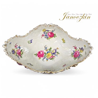 Exquisite Antique Dresden Floral Centerpiece Bowl – Early 1900s - Image 2