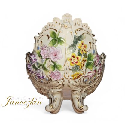 Exquisite Antique Dresden Floral Centerpiece Bowl – Early 1900s - Image 8