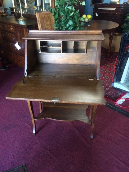 Antique Oak Secretary Desk, Carved Oak Secretary Desk, Art Nouveau Secretary Desk