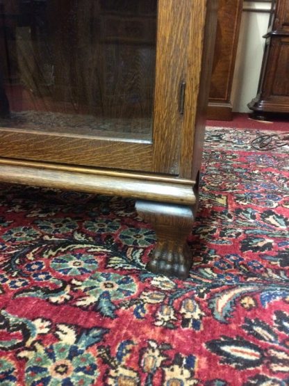 Antique Bookcase, Oak Bookcase, Bookshelf with Glass Doors