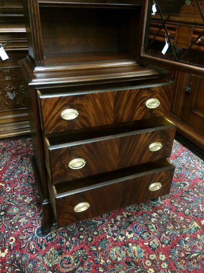 Petite Federal Bookcase, Antique Cupboard Cabinet or Bookcase, Vintage Bookcase, Mahogany Bookcase Cabinet - Image 5