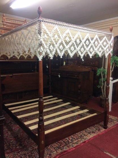 Canopy Bed, Queen Size Bed with Canopy, Poster Bed, Statton Furniture, Traditional Solid Wood Bed - Image 3