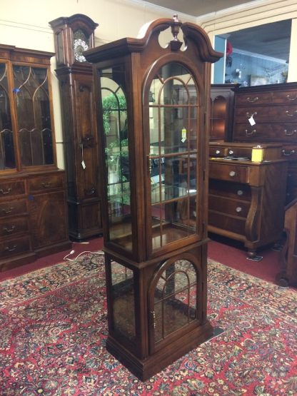 Vintage Curio Cabinet, Cherry Display Cabinet Lighted - Image 3