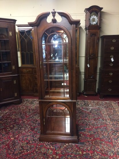 Vintage Curio Cabinet, Cherry Display Cabinet Lighted - Image 4