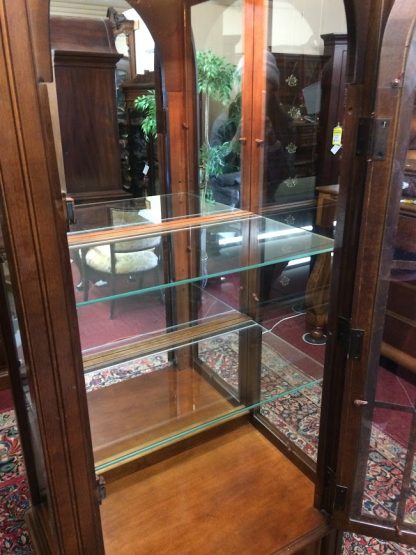 Vintage Curio Cabinet, Cherry Display Cabinet Lighted - Image 7