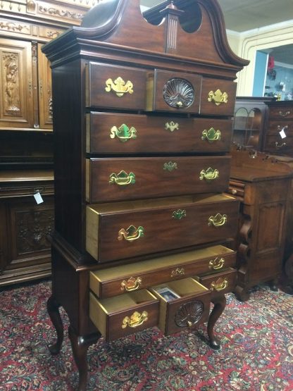 Henkel Harris Highboy Mahogany, Vintage Mahogany Highboy Chest of Drawers, Tall Chest, Henkel Harris Model No 146, Finish 29 - Image 12